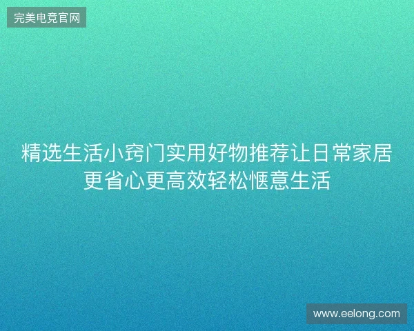 精选生活小窍门实用好物推荐让日常家居更省心更高效轻松惬意生活